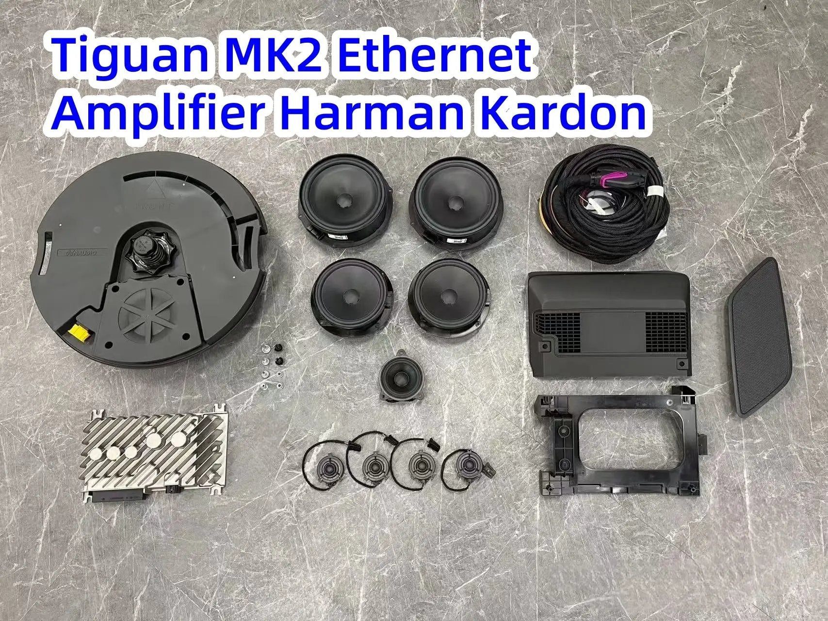 VW Tiguan mk2 Whole Set Harmon Kardon (4 Tweeter/4 Woofer/1 Subwoofer/1 Amplifier) With Cable In stock with Supplier 7 to 14 days