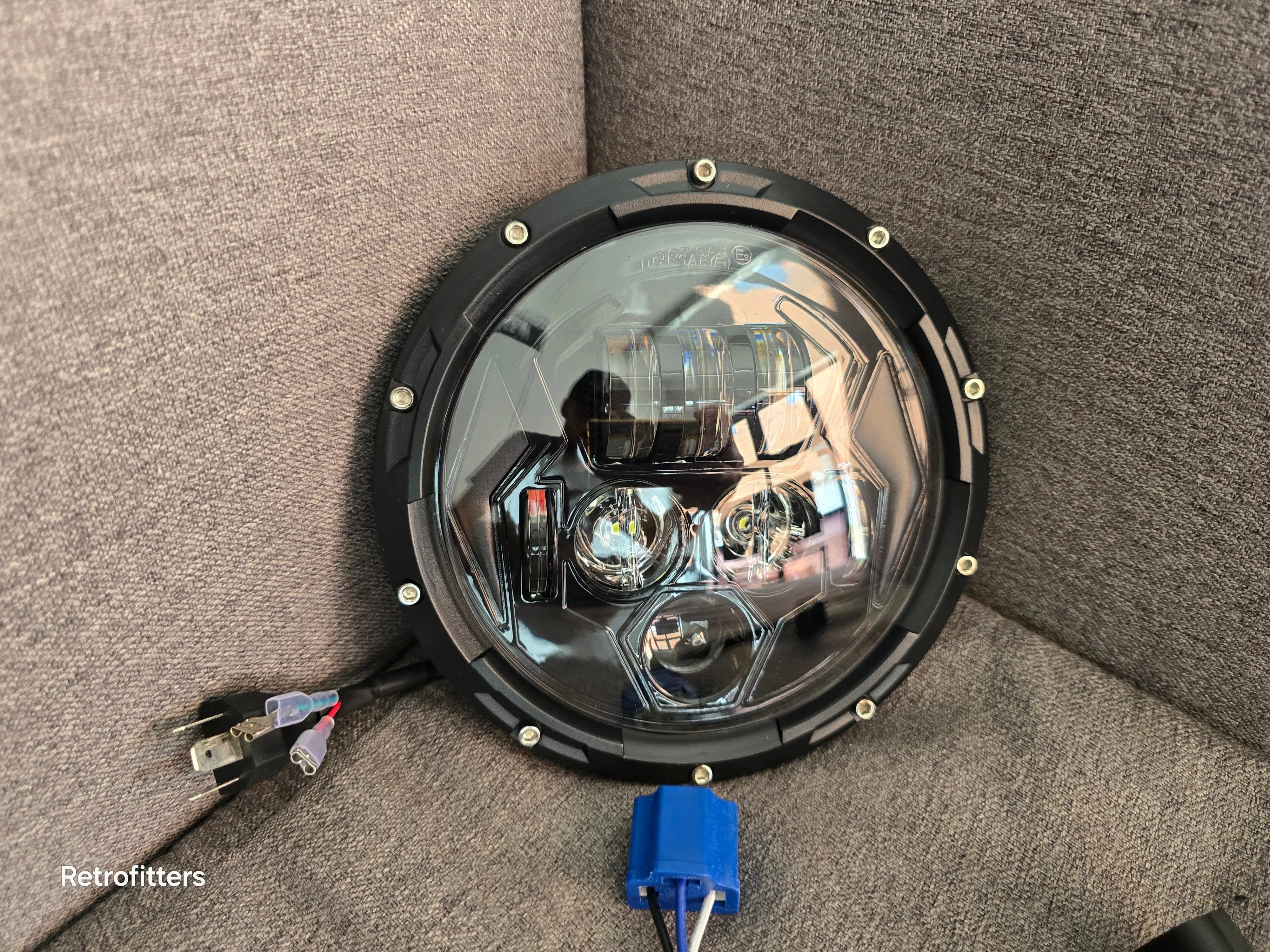 7 Inch 45W LED Headlight With DRL Daytime Running Light High Low Beam Amber Turn Signal set of 2 Retrofitters RSA