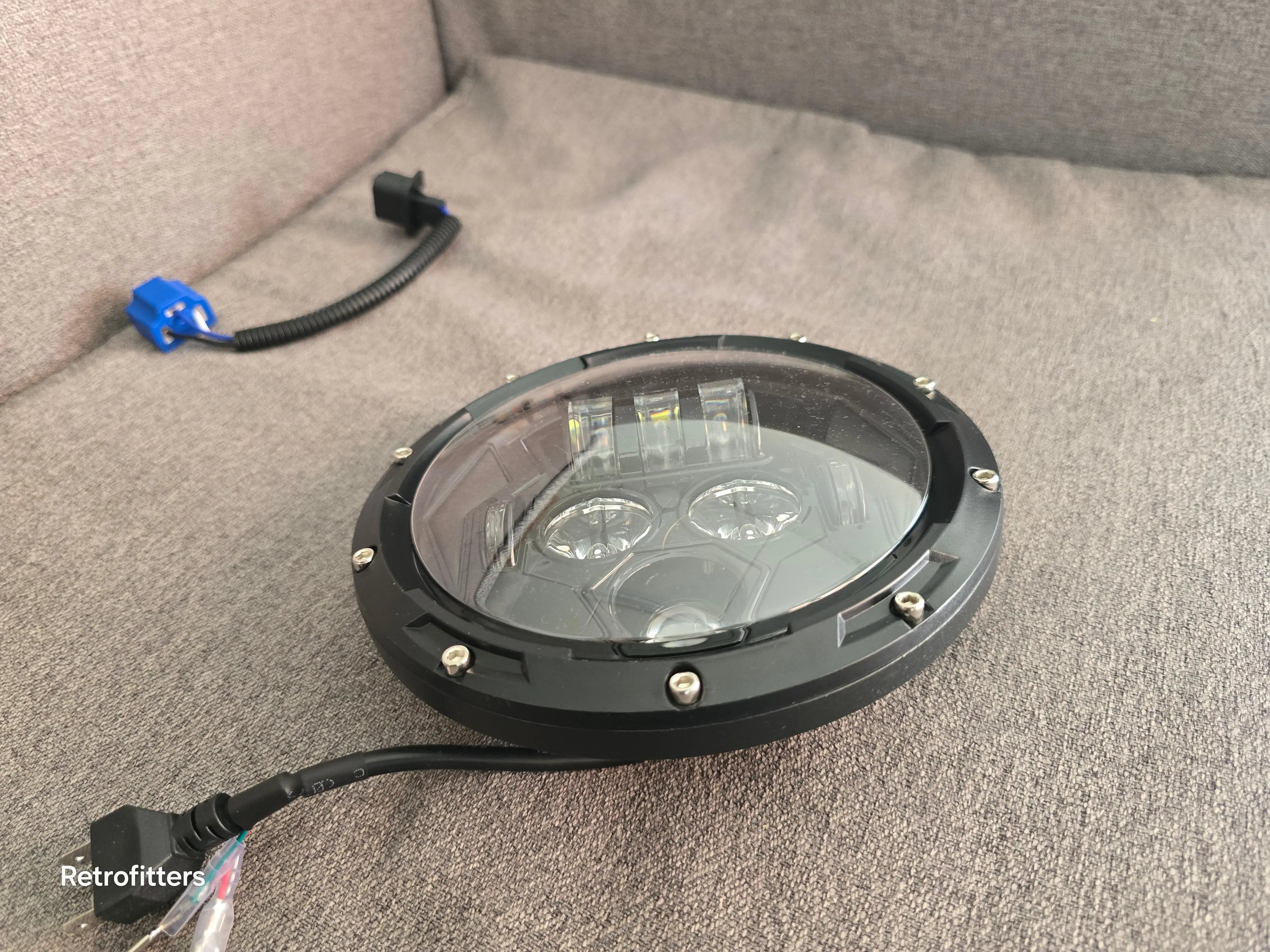 7 Inch 45W LED Headlight With DRL Daytime Running Light High Low Beam Amber Turn Signal set of 2 Retrofitters RSA