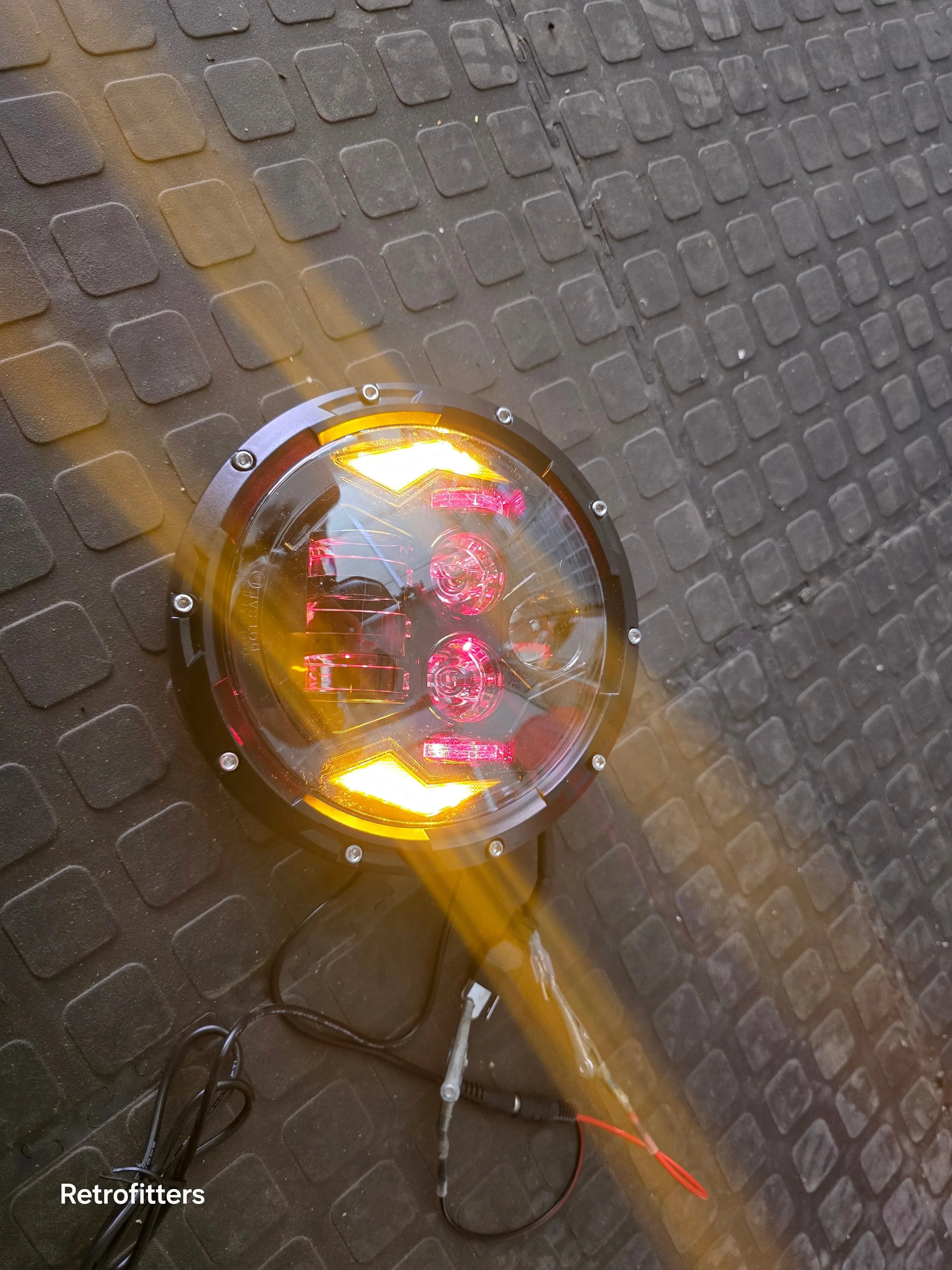 7 Inch 45W LED Headlight With DRL Daytime Running Light High Low Beam Amber Turn Signal set of 2 Retrofitters RSA