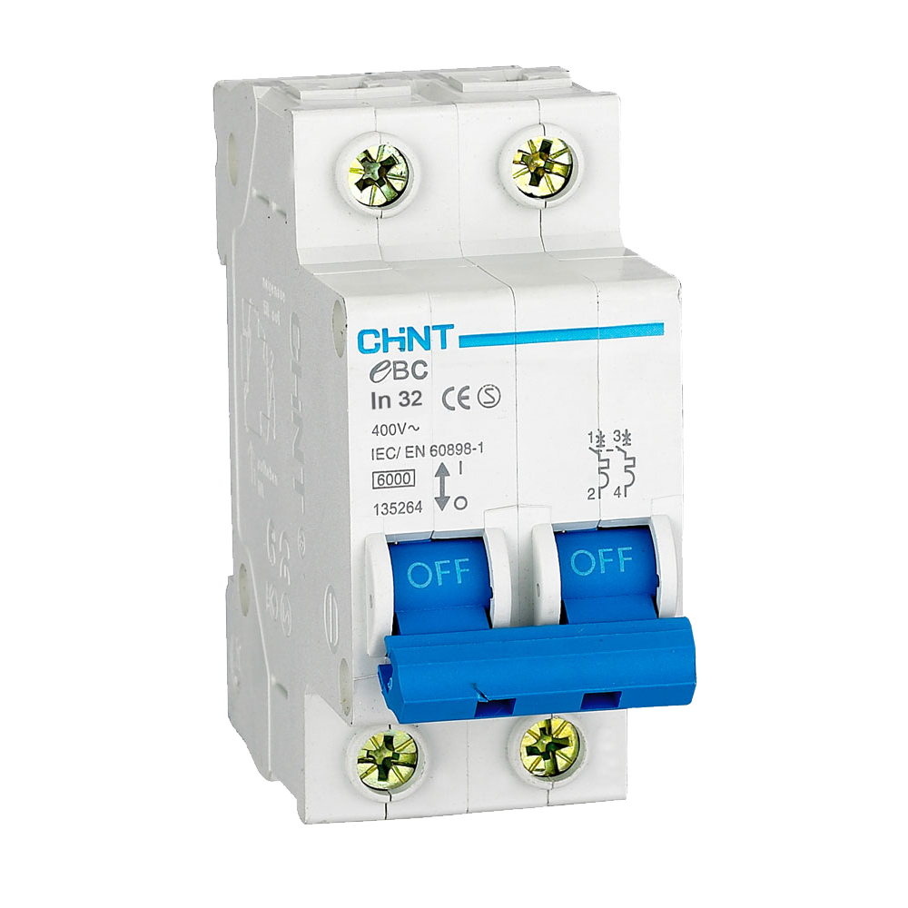 AC 3kA 2P 63A Circuit Breaker C-Curve
