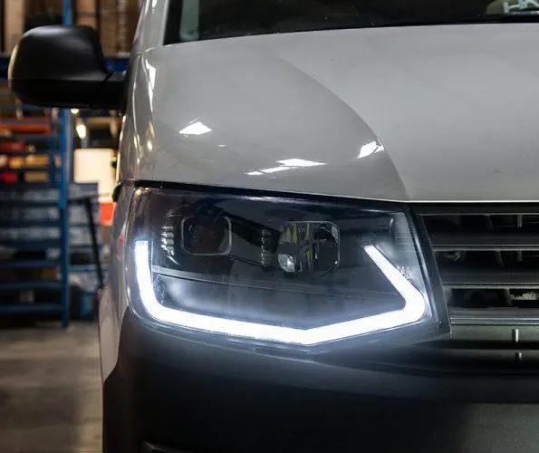 VW Transporter T6 – Headlights – V3 – LED DRL – RHD – Limited Edition – All Black In stock with Supplier 7 to 14 days