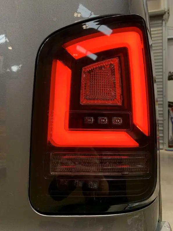 VW Transporter T5.1 (2010-15) – Rear Lights – Sequential Indicator – LED – RHD – Black Smoke In stock with Supplier 7 to 14 days