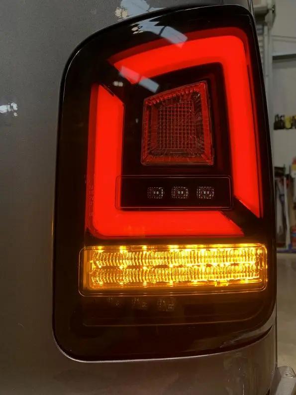 VW Transporter T5 (2003-09) – Rear Lights – Sequential Indicator – LED – RHD – Black Smoke In stock with Supplier 7 to 14 days