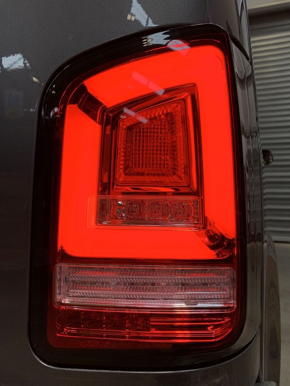 VW Transporter T5 (2003-09) – Rear Lights – Sequential Indicator – LED – RHD – Red