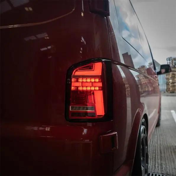VW Transporter T6.1 – Rear Lights – Sequential Indicator – LED – RHD – Barn Door – Red Clear In stock with Supplier 7 to 14 days