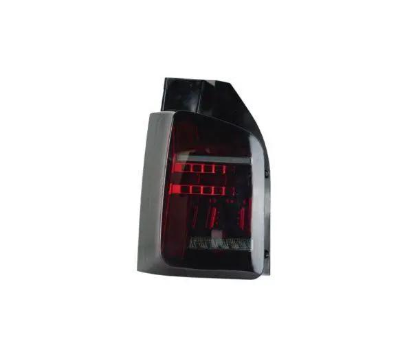 VW Transporter T5 (2003-09) – Rear Lights – Sequential Indicator – LED – RHD – Red Smoke (T6.1 Style) In stock with Supplier 7 to 14 days