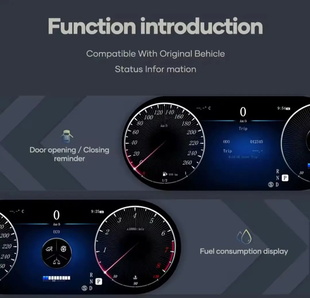 Virtual cluster for Mercedes Benz C/GLC W205/W253 15-18ys Auto In stock with Supplier 7 to 14 days
