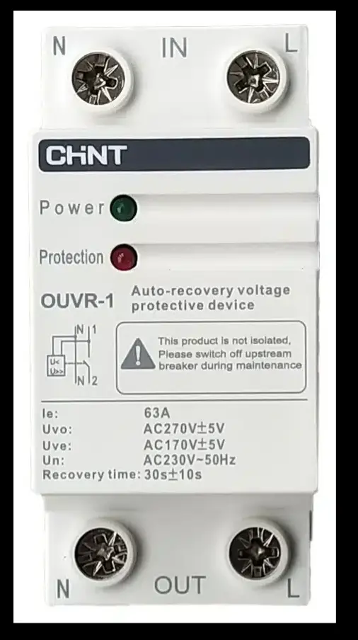 AC Over Under Voltage Relay 80A 3P+N Bottom 3 phase Retro-back-up-power-solution