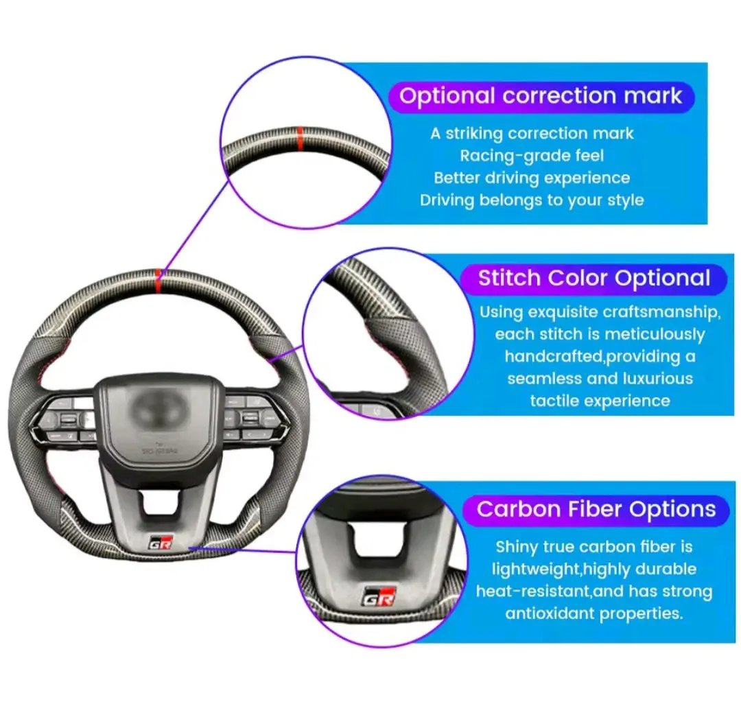 Carbon fiber steering Toyota Hilux and Cruizer complete wheel Made on order 6 to 8 weeks