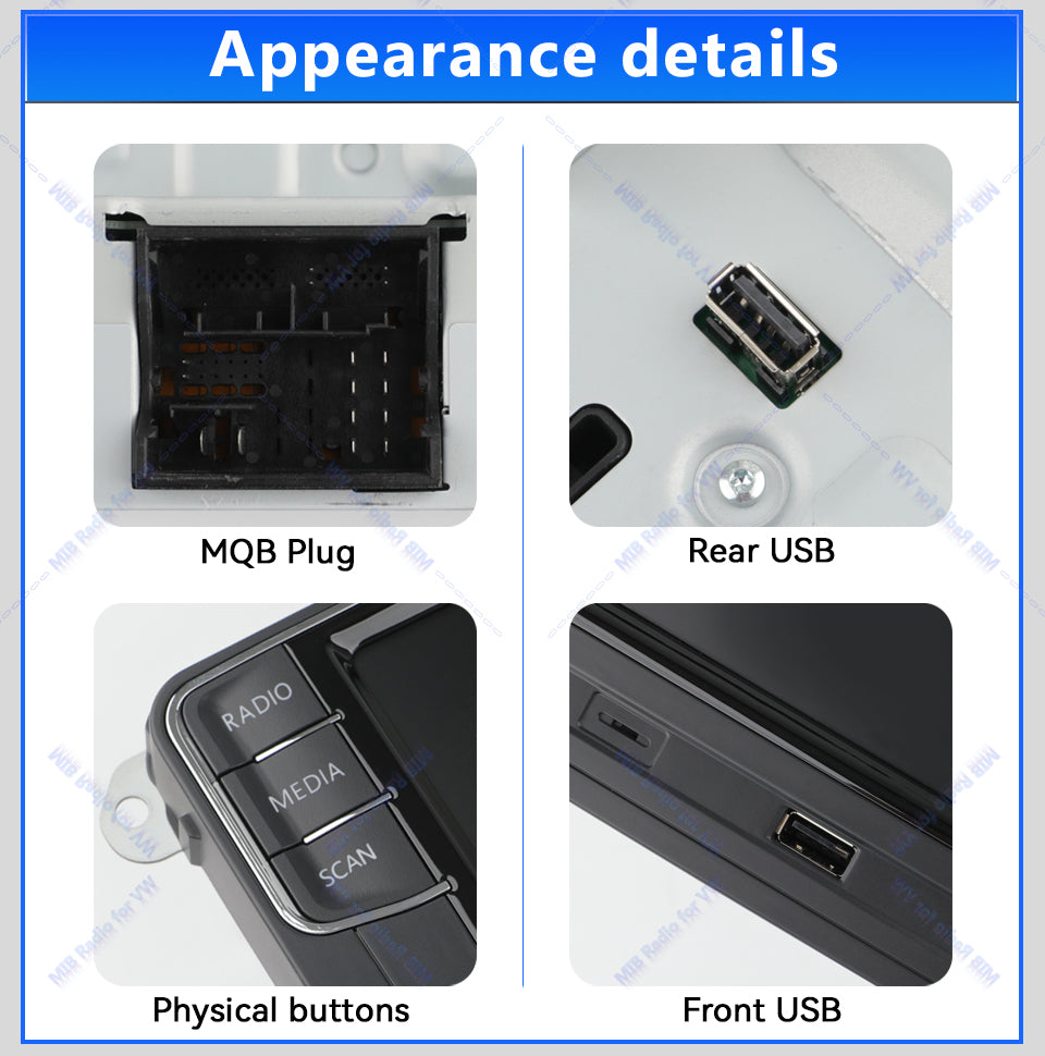 Volkswagen MIB2 6.5 inch Carplay and Android auto MQB Radio rcd440 with Rear usb port In stock with Supplier 7 to 14 days