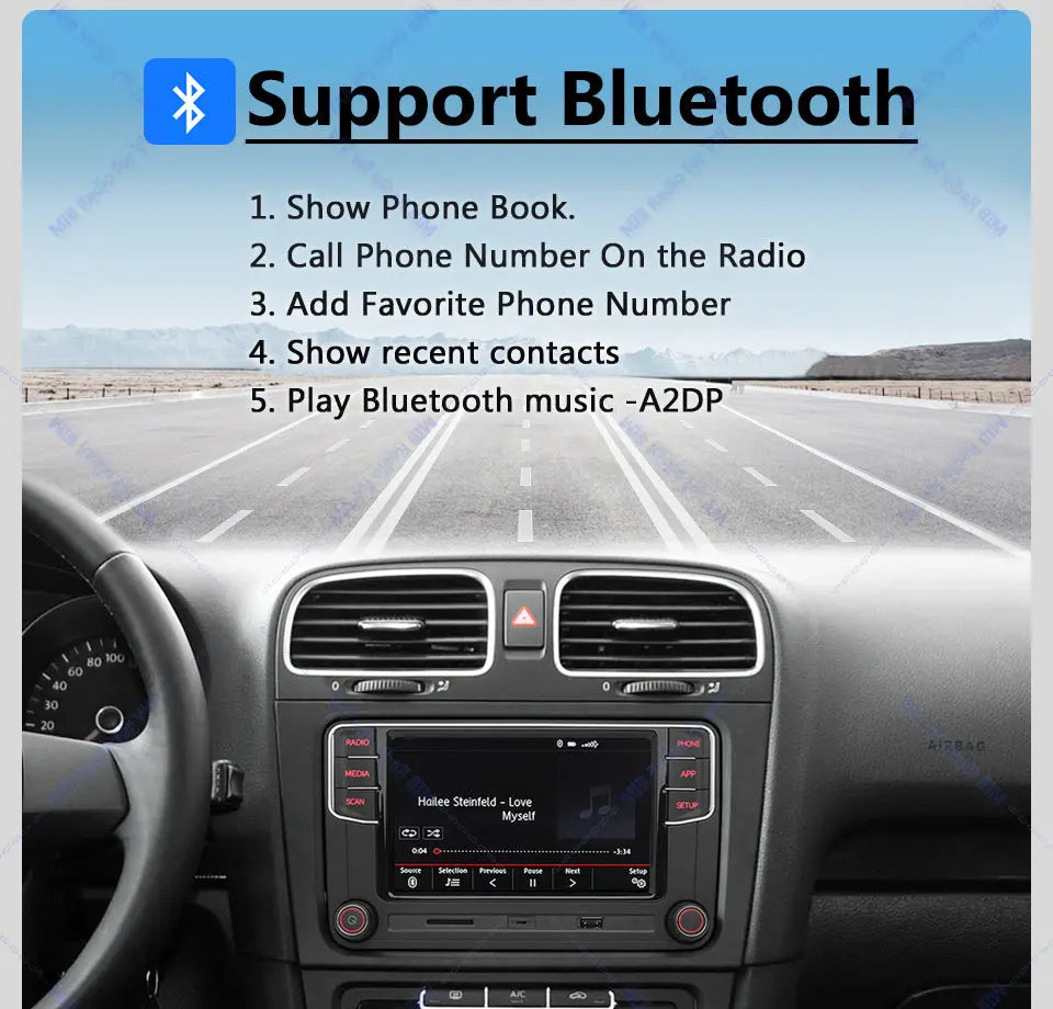 Volkswagen MIB2 6.5 inch Carplay and Android auto MQB Radio rcd440 with Rear usb port In stock with Supplier 7 to 14 days
