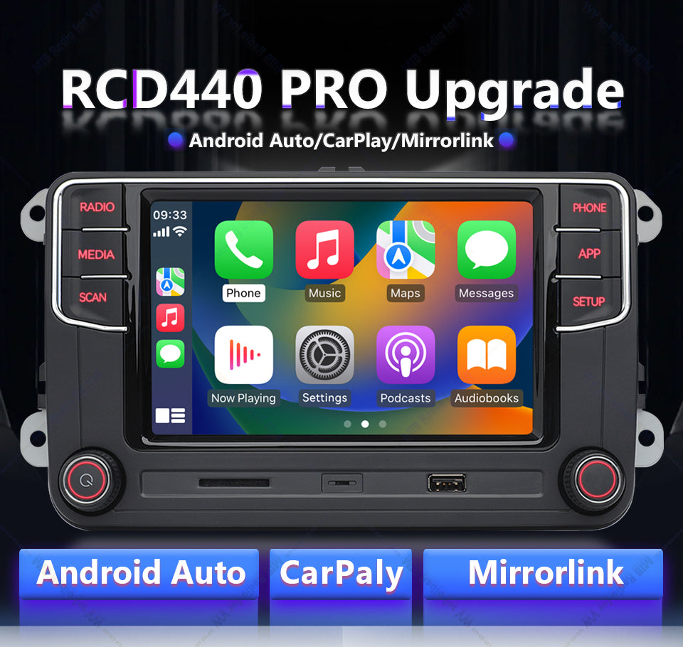 Volkswagen MIB2 6.5 inch Carplay and Android auto MQB Radio rcd440 with Rear usb port In stock with Supplier 7 to 14 days