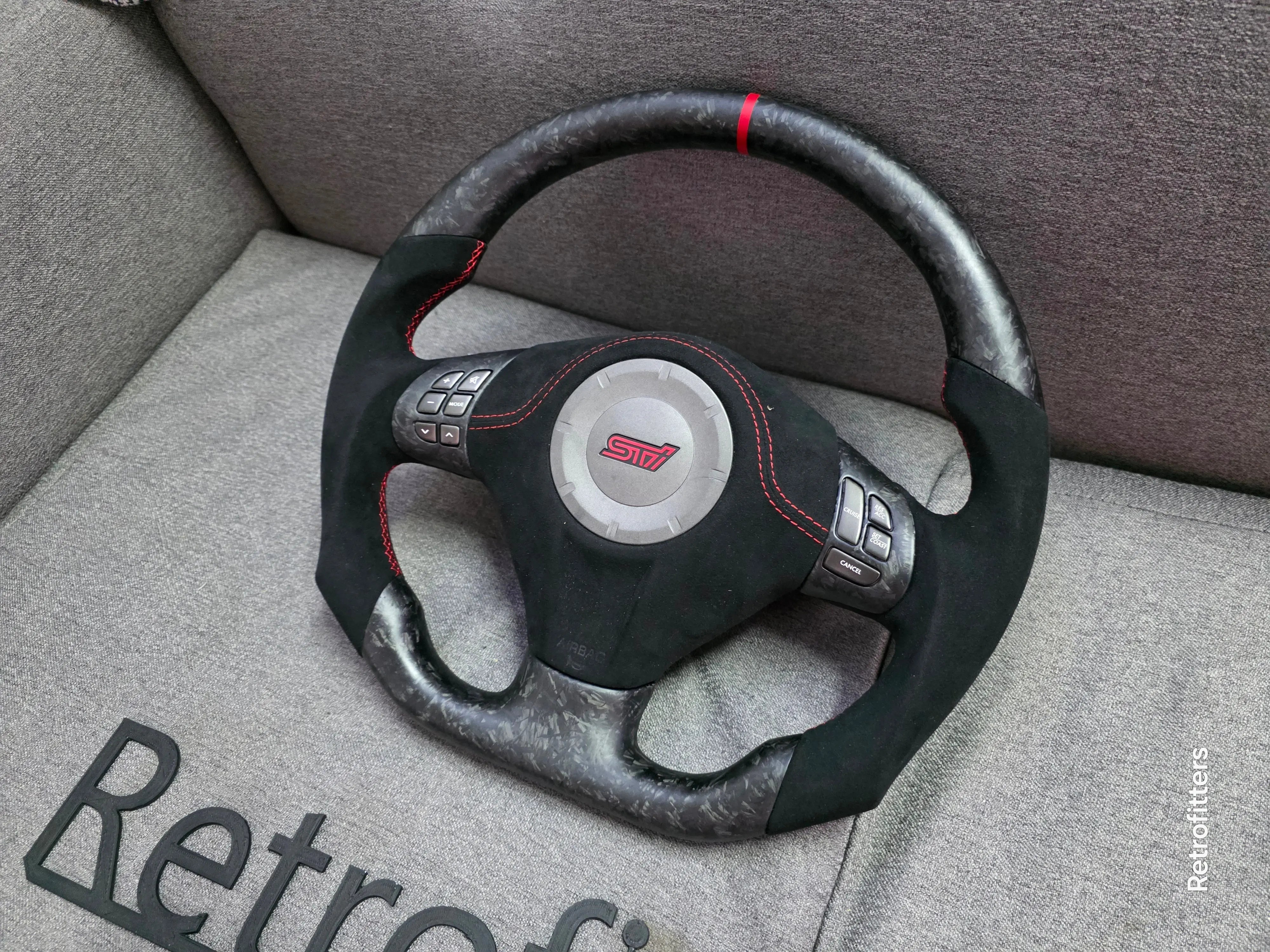 Carbon Fiber Steering Wheel Subaru (Airbag cover excl ) Made on order 6 to 8 weeks