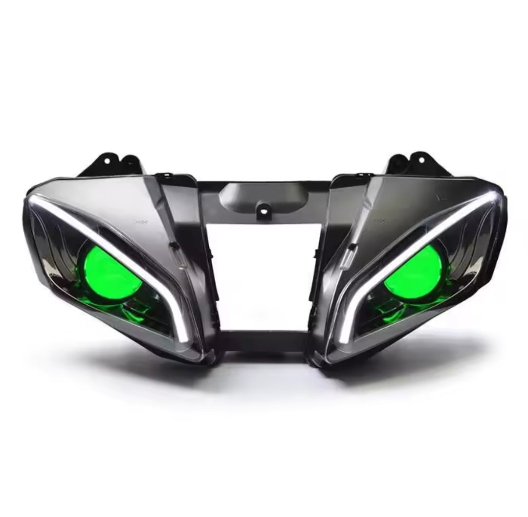 Yamaha YZF R6 2006-2007 LED Front Headlight Assembly Custom Modified HeadlampDRL Demon Eyes Projector