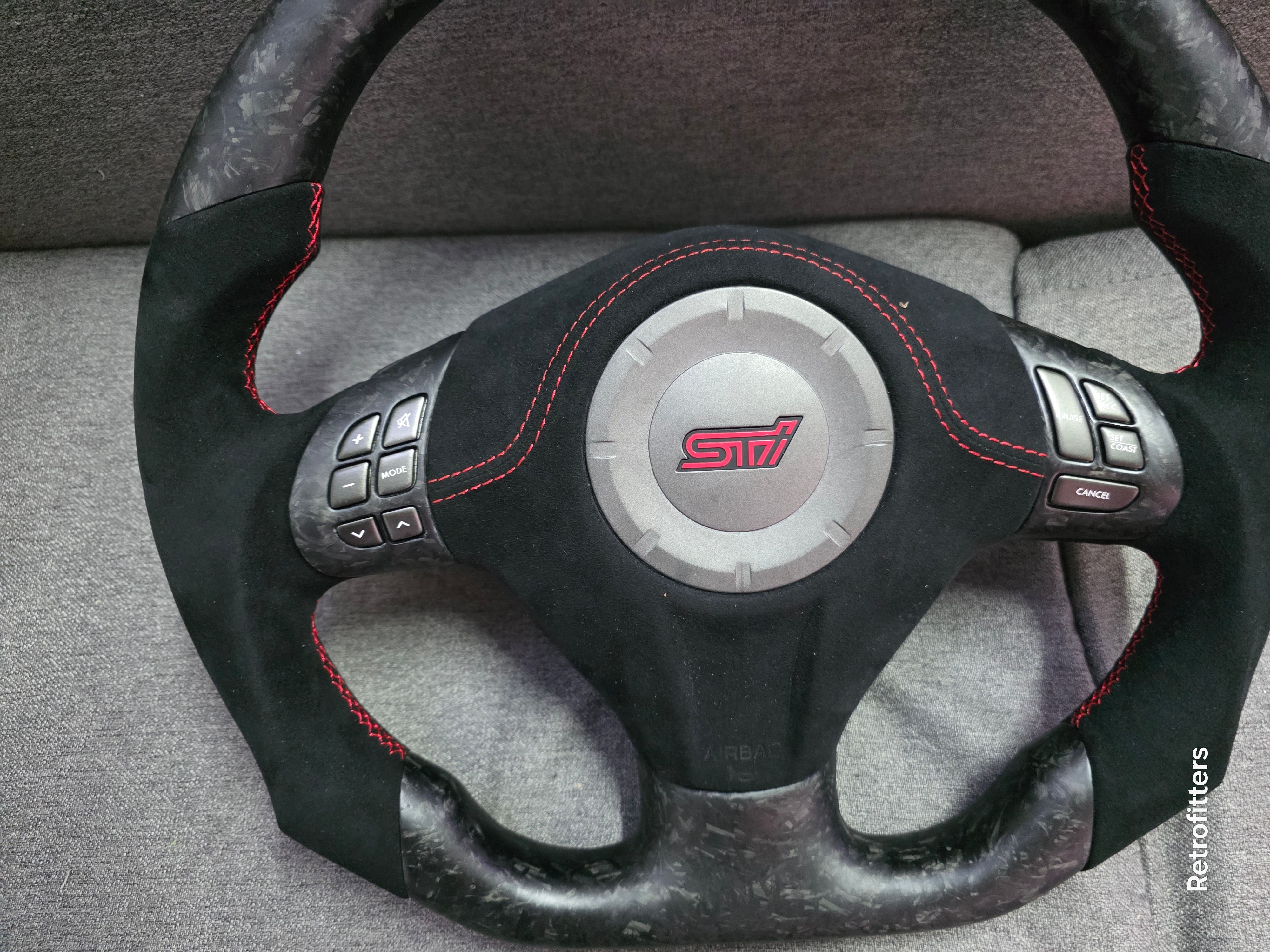 Carbon Fiber Steering Wheel Subaru (Airbag cover excl ) Made on order 6 to 8 weeks