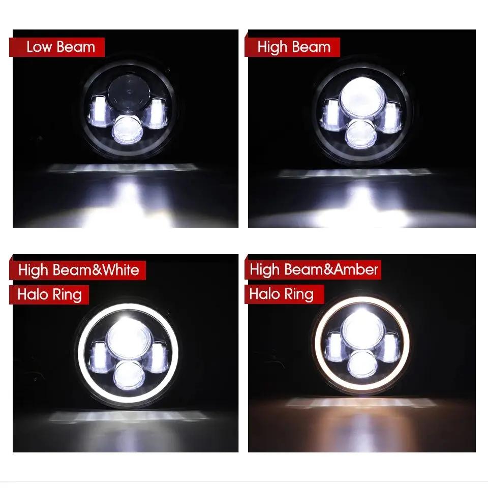 7 Inch 60W LED Headlight With DRL Daytime Running Light High Low Beam Amber Turn Signal In stock with Supplier 7 to 14 days