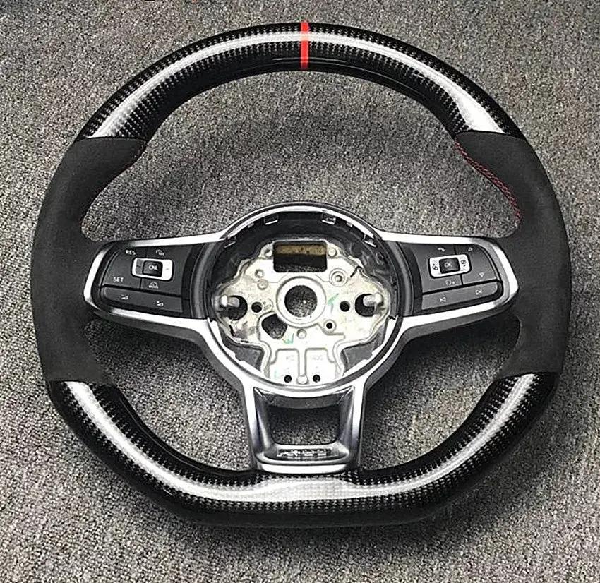 Carbon Fiber Steering Wheel Volkswagen mk7 Gti / R / Rline / Polo Aw1 (Airbag cover excl ) Made on order 6 to 8 weeks
