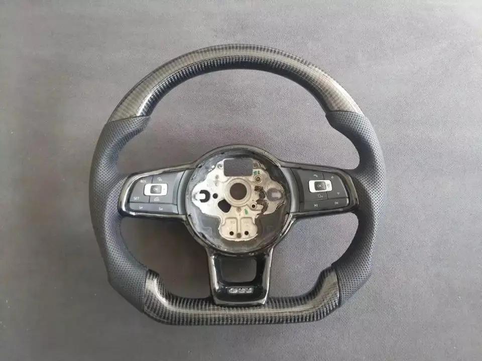 Carbon Fiber Steering Wheel Volkswagen mk7 Gti / R / Rline / Polo Aw1 (Airbag cover excl ) Made on order 6 to 8 weeks