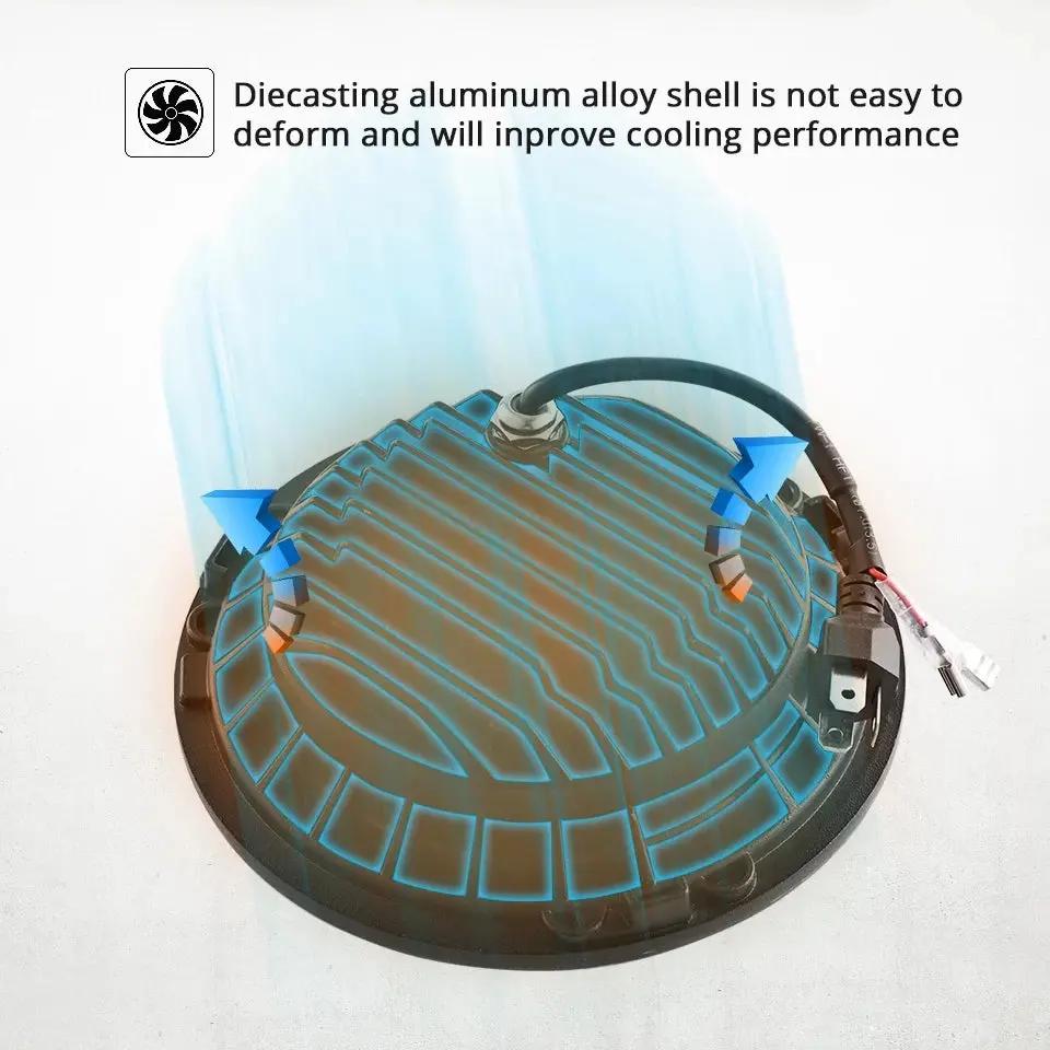 7 Inch 60W LED Headlight With DRL Daytime Running Light High Low Beam Amber Turn Signal In stock with Supplier 7 to 14 days