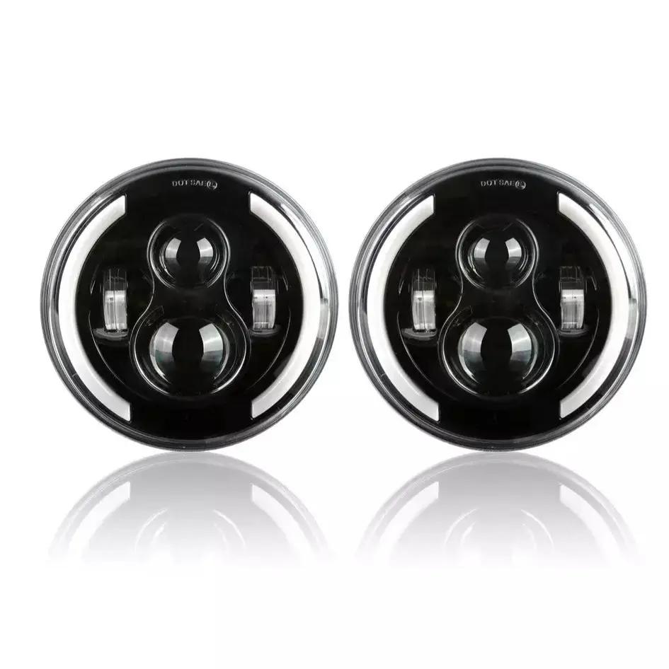 7 Inch 60W LED Headlight With DRL Daytime Running Light High Low Beam Amber Turn Signal In stock with Supplier 7 to 14 days