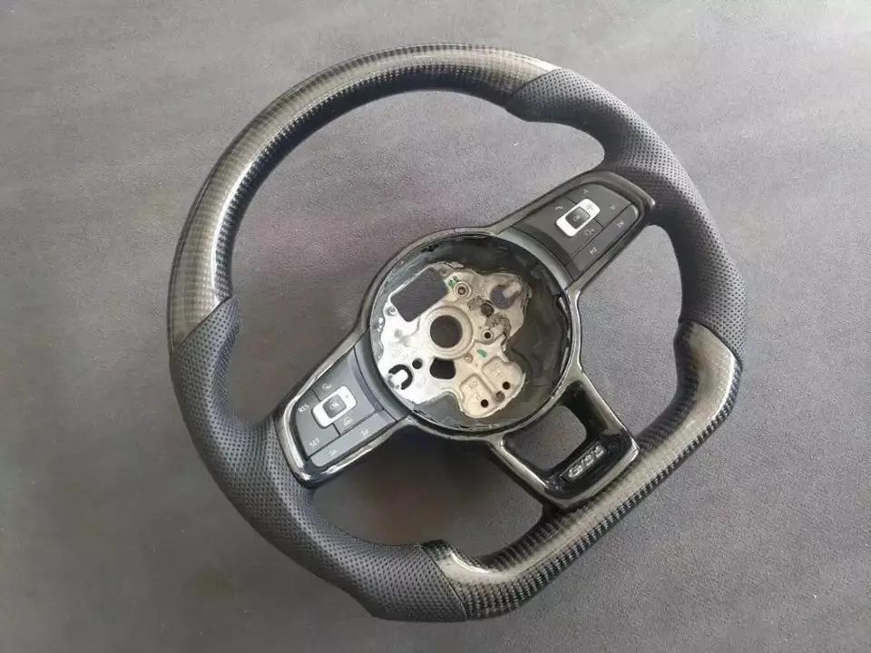 Carbon Fiber Steering Wheel Volkswagen mk7 Gti / R / Rline / Polo Aw1 (Airbag cover excl ) Made on order 6 to 8 weeks
