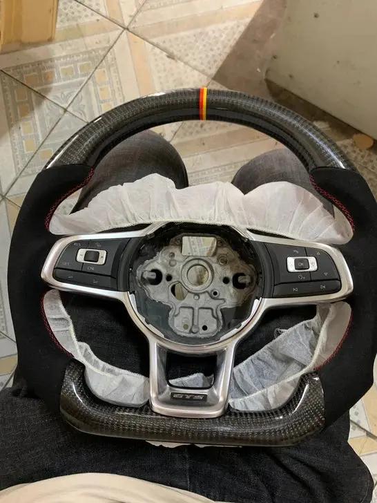 Carbon Fiber Steering Wheel Volkswagen mk7 Gti / R / Rline / Polo Aw1 (Airbag cover excl ) Made on order 6 to 8 weeks