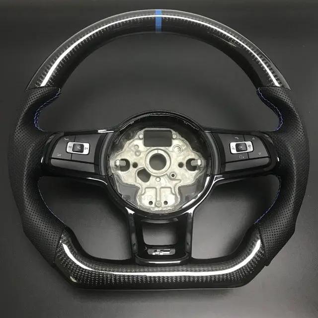 Carbon Fiber Steering Wheel Volkswagen mk7 Gti / R / Rline / Polo Aw1 (Airbag cover excl ) Made on order 6 to 8 weeks
