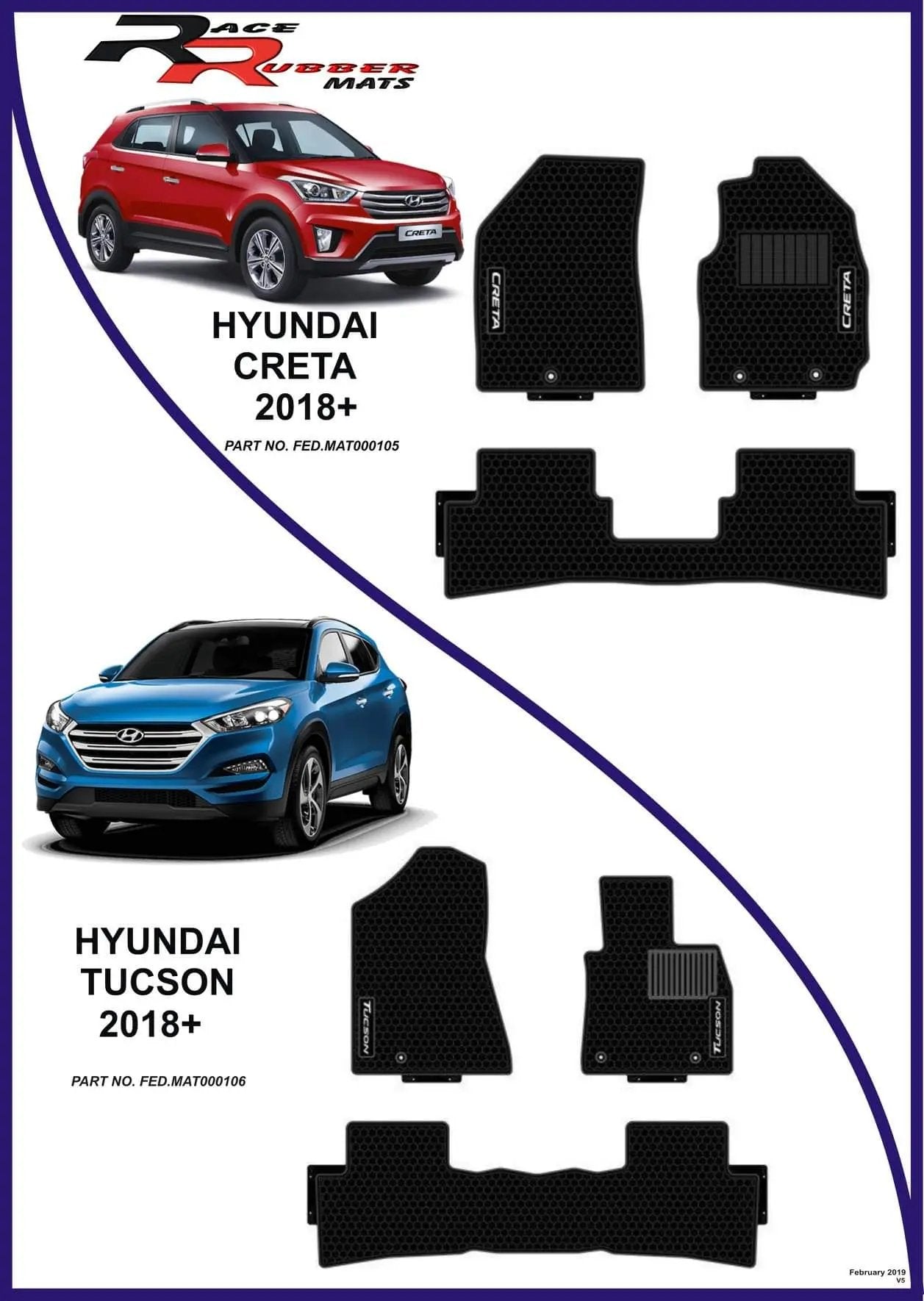 Hyundai Creta / Tucson 2018+ Heavy Duty Rubber mats Retrofitters RSA