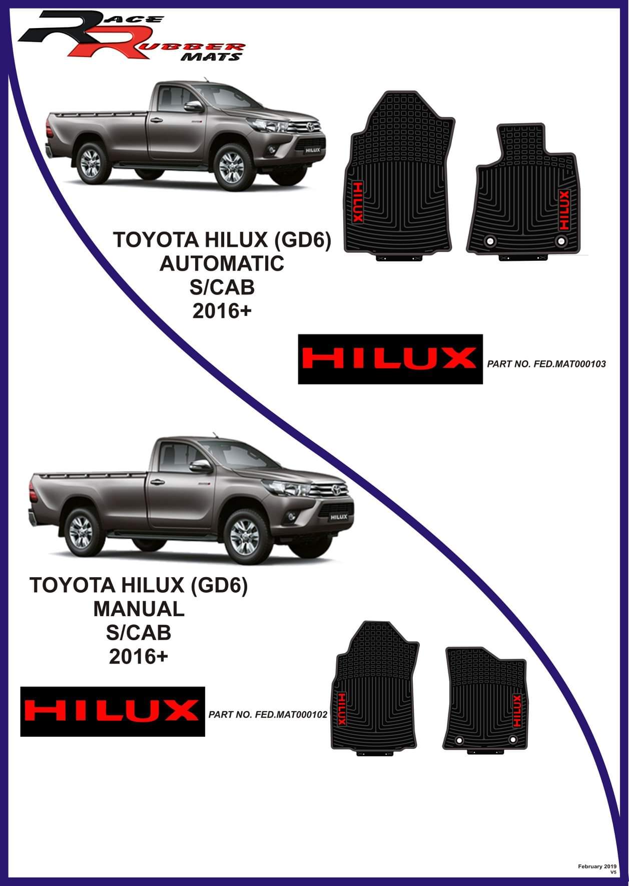 Toyota Hilux GD6 2016+ Heavy Duty Rubber mats