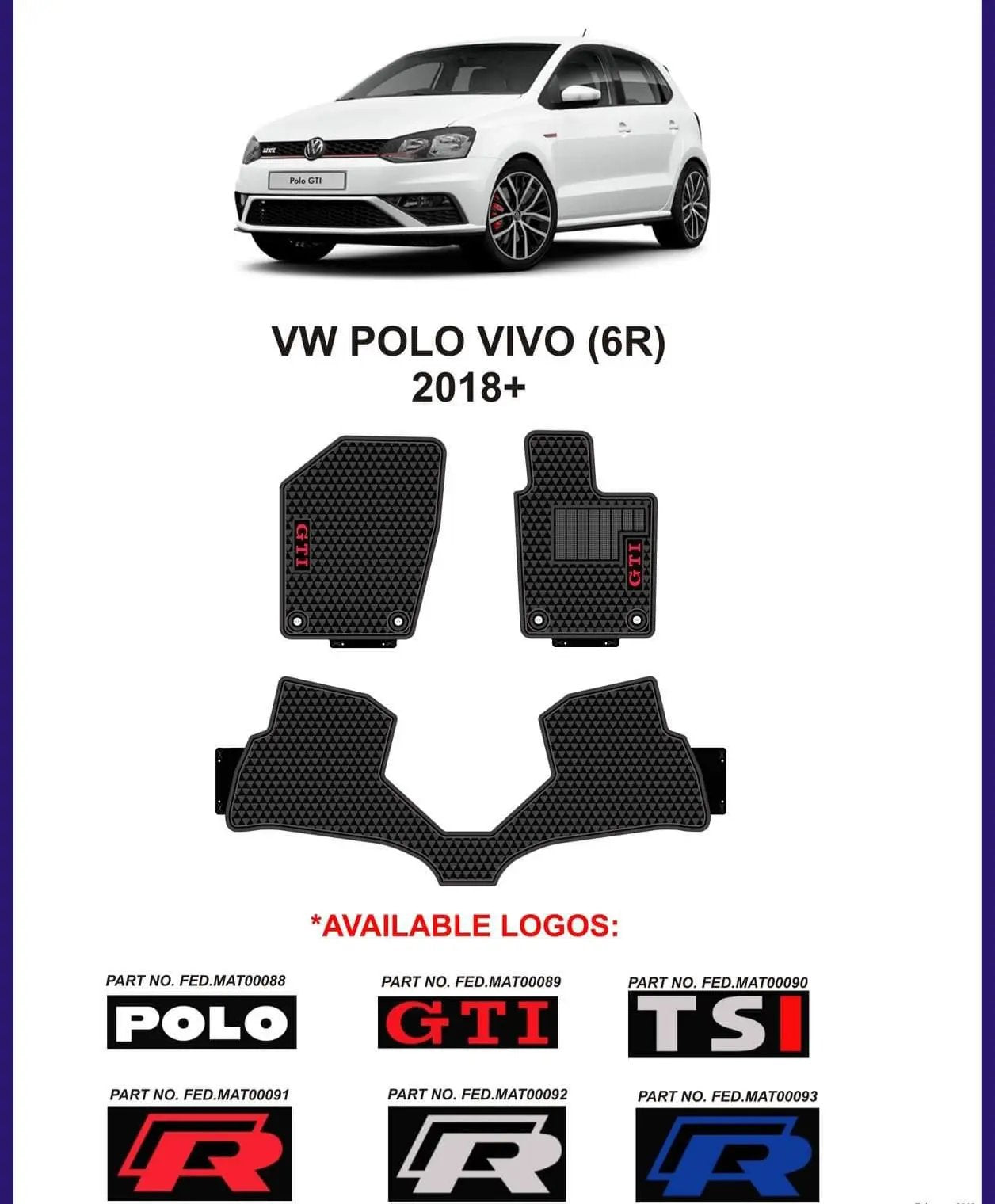 Volkswagen Polo Heavy Duty Rubber mats Retrofitters RSA