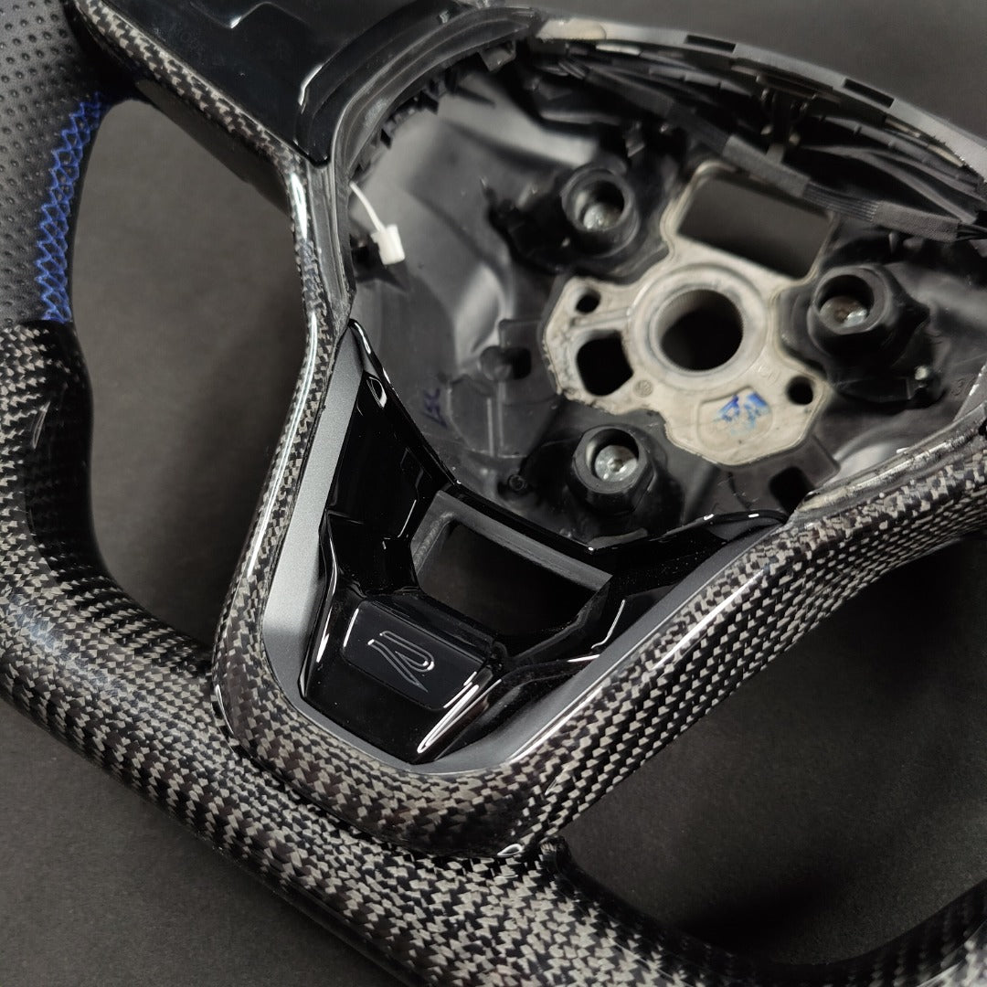 Carbon Fiber Steering Wheel Volkswagen mk8 Gti / R / Rline / T-roc / T-cross(Airbag cover excl )