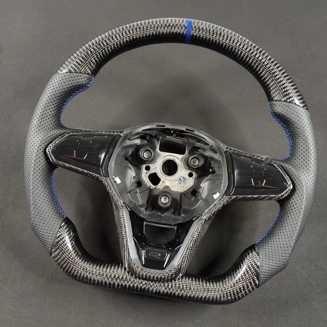 Carbon Fiber Steering Wheel Volkswagen mk8 Gti / R / Rline / T-roc / T-cross(Airbag cover excl ) Made on order 6 to 8 weeks