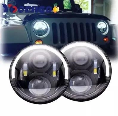 7 Inch 60W LED Headlight With DRL Daytime Running Light High Low Beam Amber Turn Signal In stock with Supplier 7 to 14 days