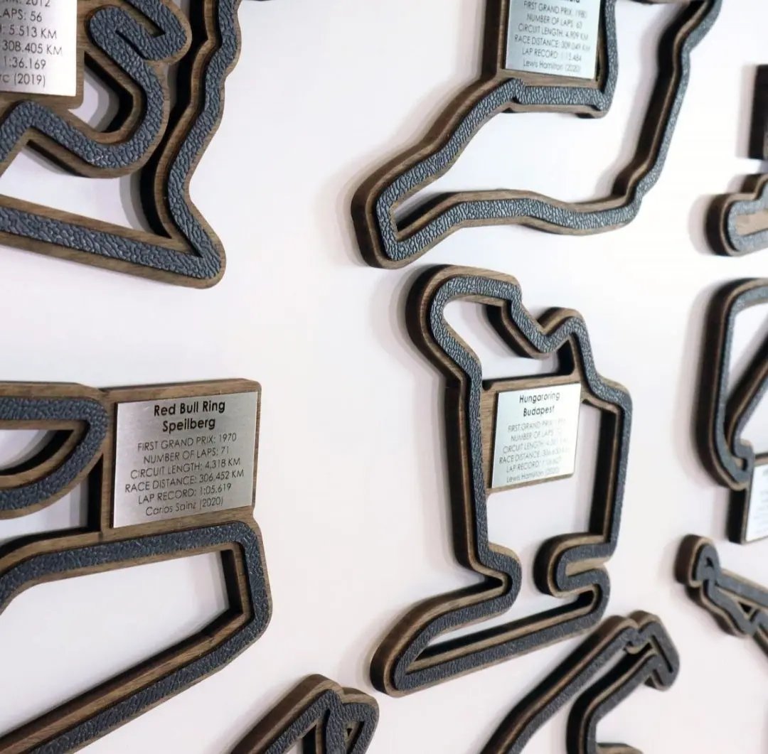 2023 Formula One Self Adhesive Wall Mounted Tracks Collection - Set of 24 Retrofitters RSA