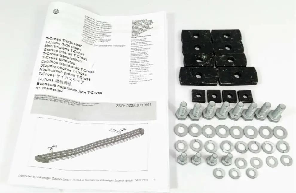 VW T-CROSS ACCESSORY SILVER/BLACK RUNNING BOARDS SIDE STEPS Retrofitters RSA