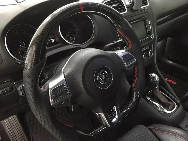 Carbon Fiber Steering Wheel Volkswagen mk6 Gti / R / Scirocco / Polo (Airbag cover excl ) Made on order 6 to 8 weeks