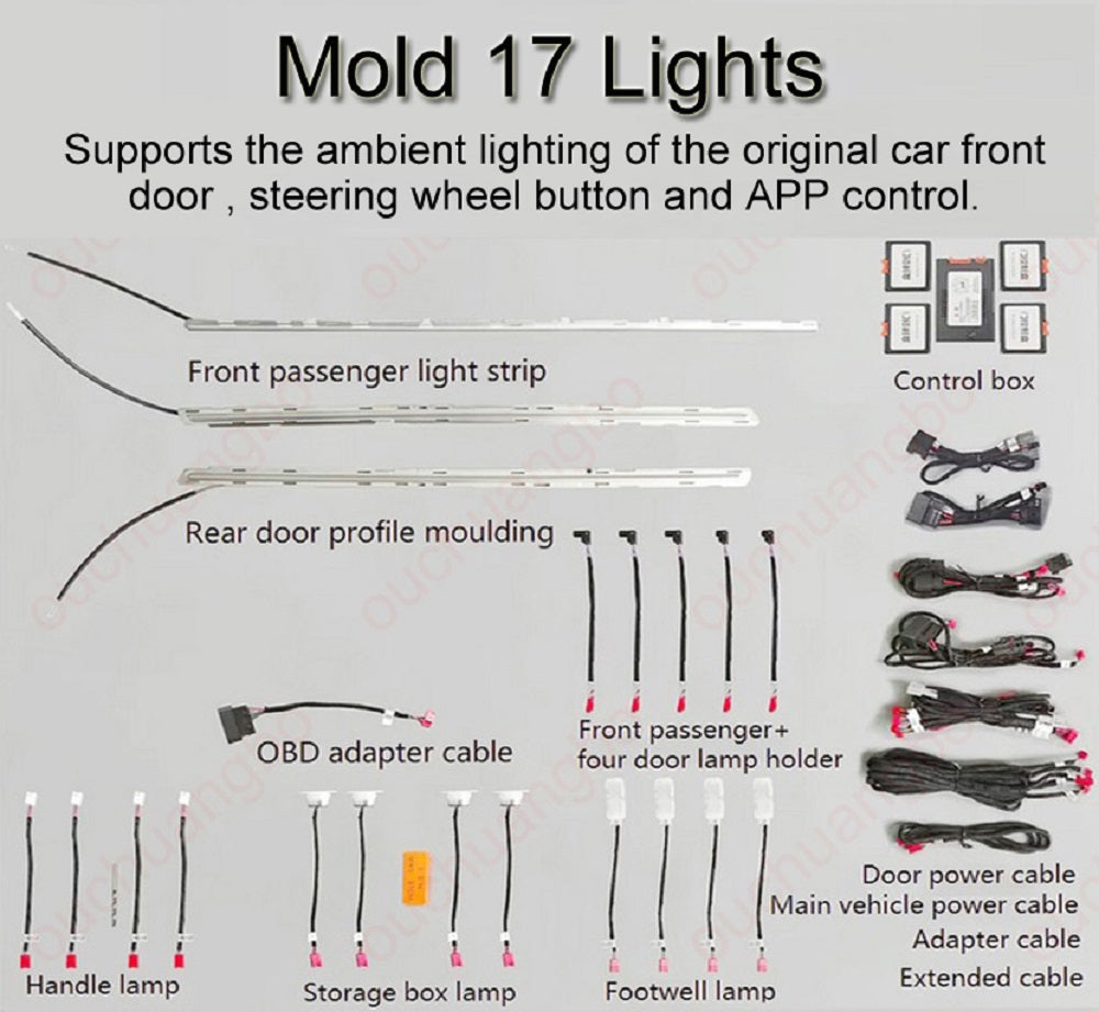 Rgb ambient interior lighting kit