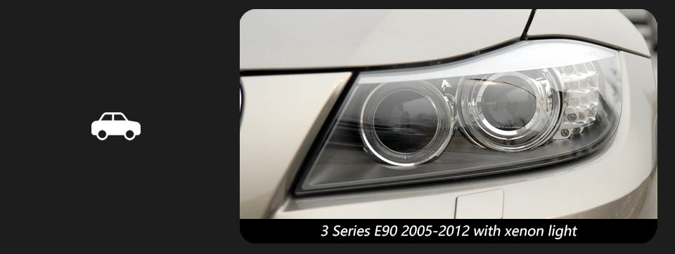 BMW E90 LED Headlight 2005-2012 Headlights 320i 325i 318i DRL Turn Signal High Beam Angel Eye Projector Lens