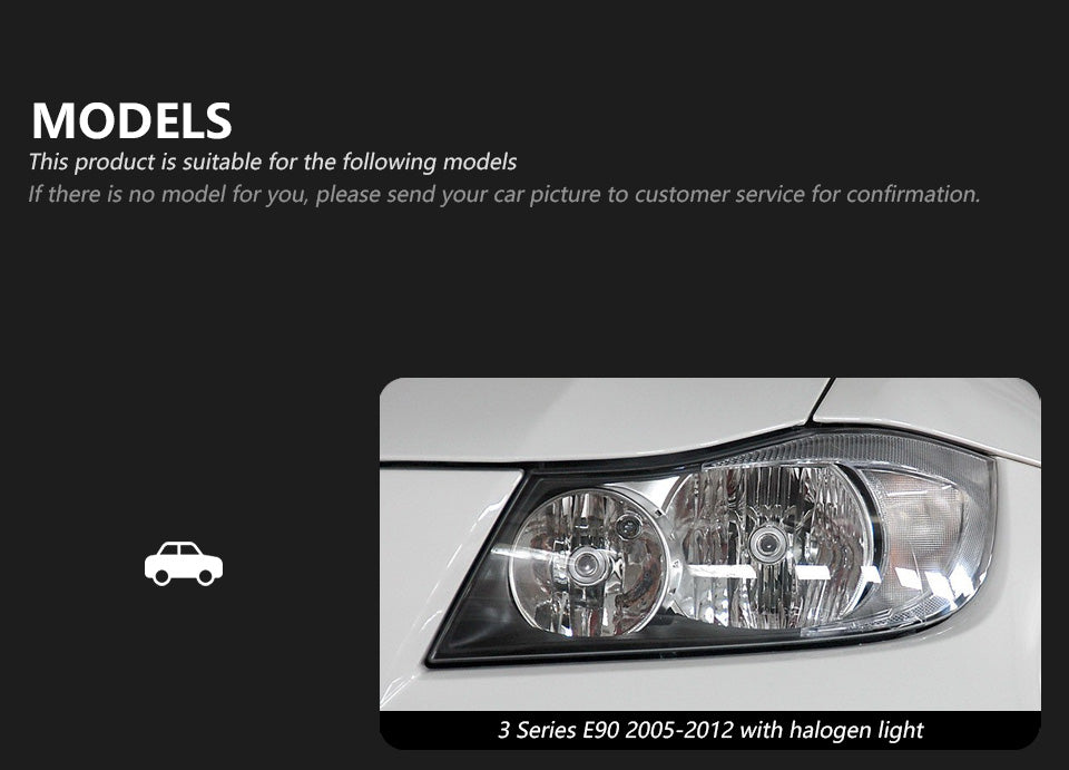 BMW E90 LED Headlight 2005-2012 Headlights 320i 325i 318i DRL Turn Signal High Beam Angel Eye Projector Lens