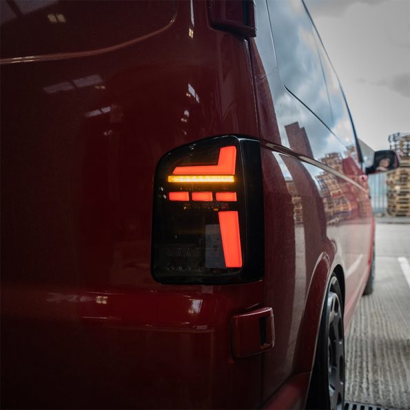 VW Transporter T6 – Rear Lights – Sequential Indicator – LED – RHD – Tailgate – Red