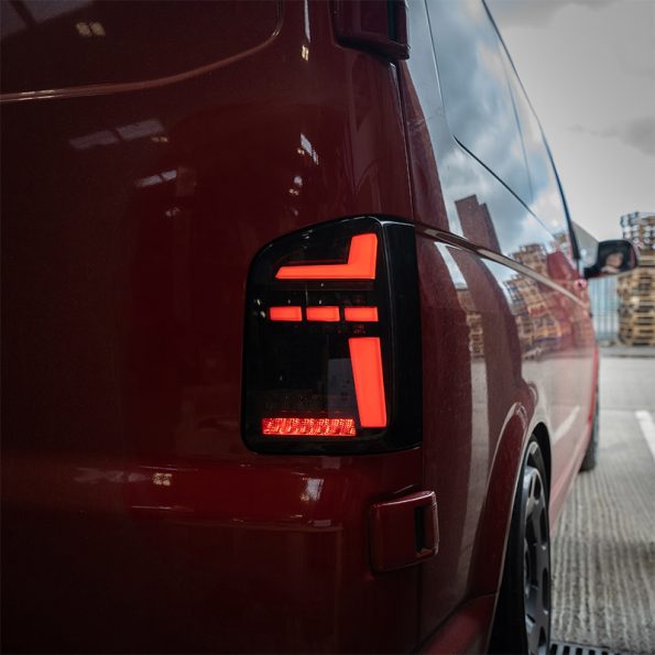 VW Transporter T6 – Rear Lights – Sequential Indicator – LED – RHD – Tailgate – Red