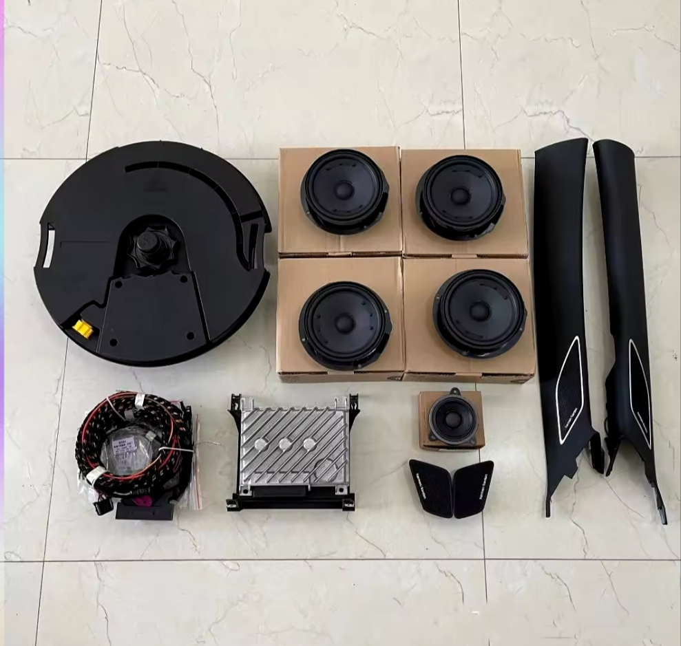 VW Golf  MK8 GTI R-Line TSi Whole Harman Kardon Set H&K (4 Tweeter/4 Woofer/1 Subwoofer/1 Amplifier) A Pillar(Black/Gray) With Cable