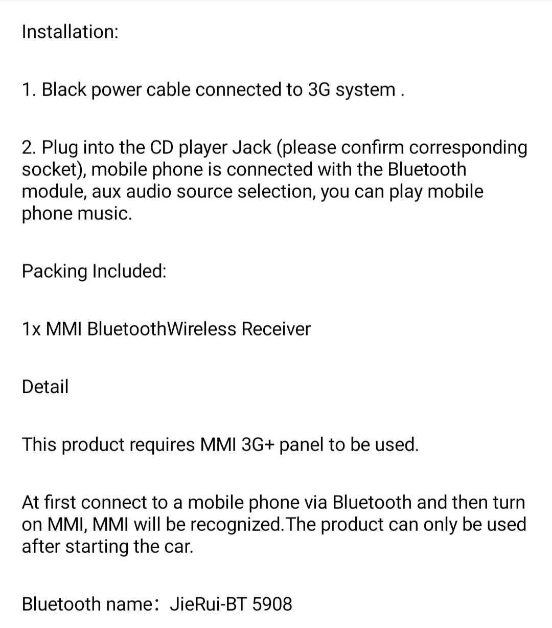 Volkswagen of Audi MMI kabel na usb