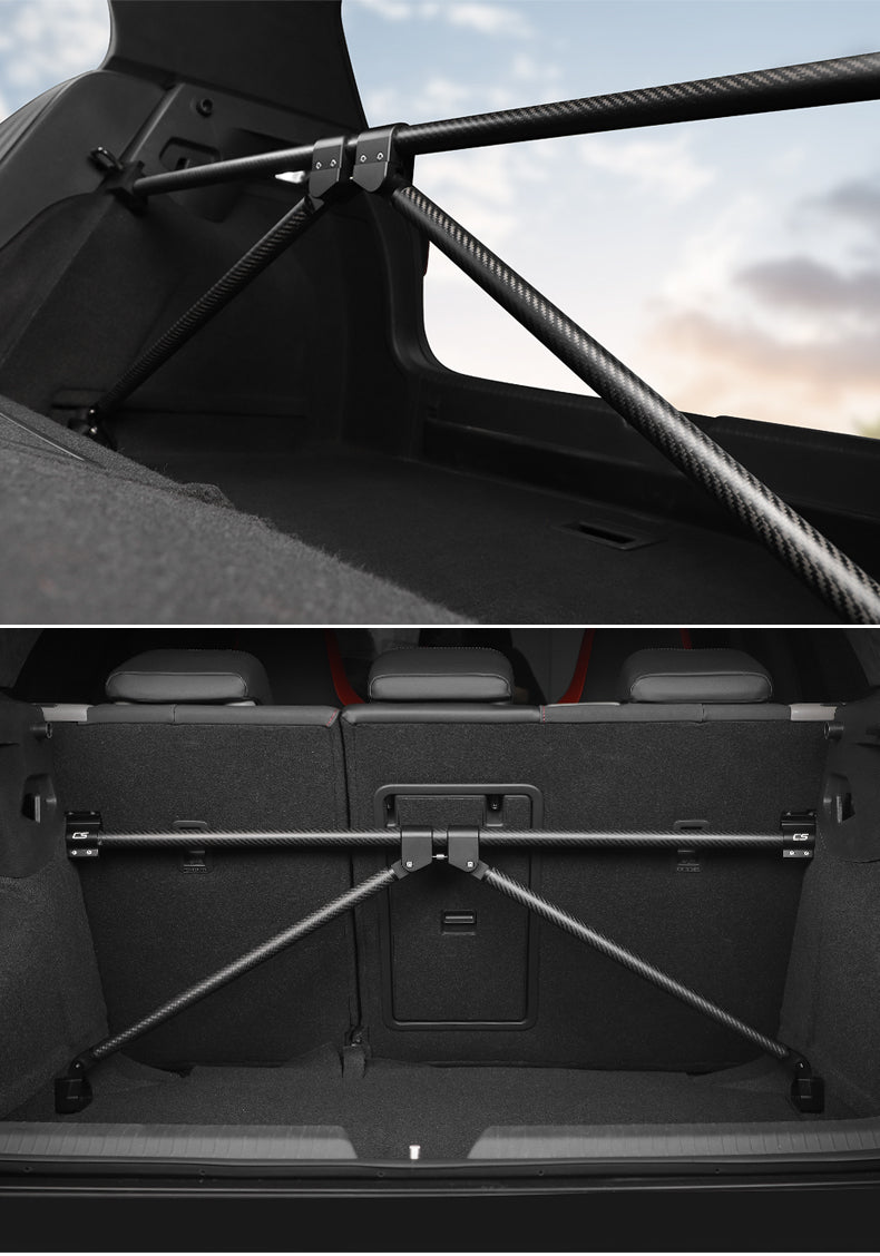 High Quality Carbon Fibre Rear Luggage Compartment
Rack Trunk Cross Bar Anti Slip Frame For VW Golf 7 and 8