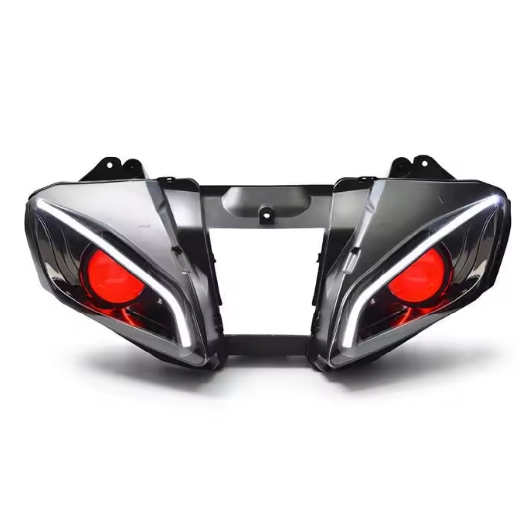 Yamaha YZF R6 2006-2007 LED Front Headlight Assembly Custom Modified HeadlampDRL Demon Eyes Projector