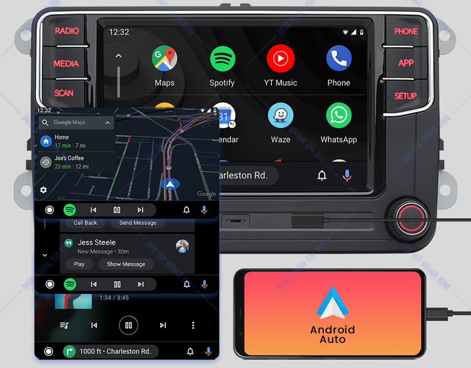 Volkswagen MIB2 6.5 inch Carplay and Android auto MQB Radio rcd440 with Rear usb port In stock with Supplier 7 to 14 days