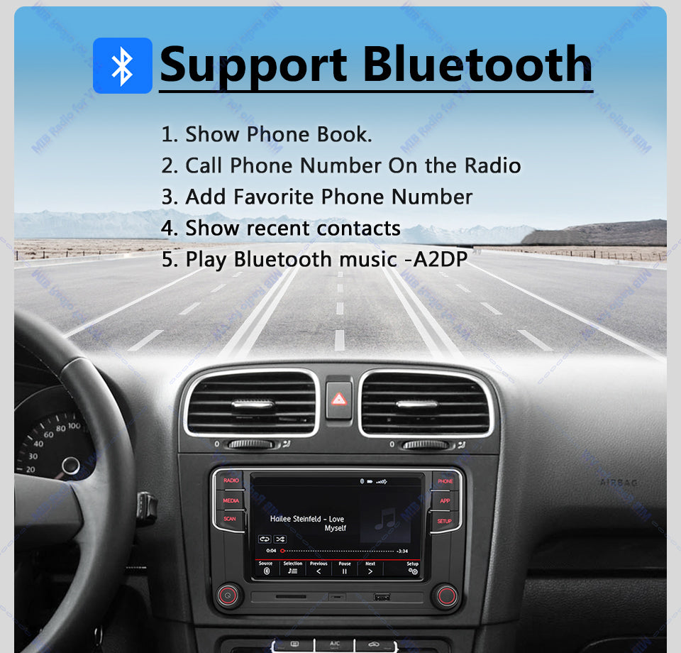 Volkswagen MIB2 6.5 inch Carplay and Android auto MQB Radio rcd440 with Rear usb port In stock with Supplier 7 to 14 days