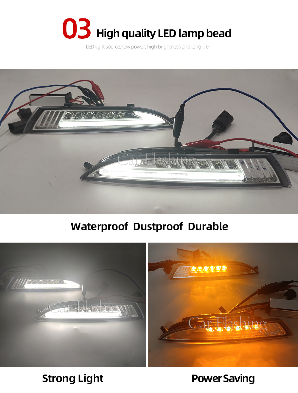 Volkswagen Scirocco R  Car Flashing 2Pcs LED Daytime Running Light In stock with Supplier 7 to 14 days