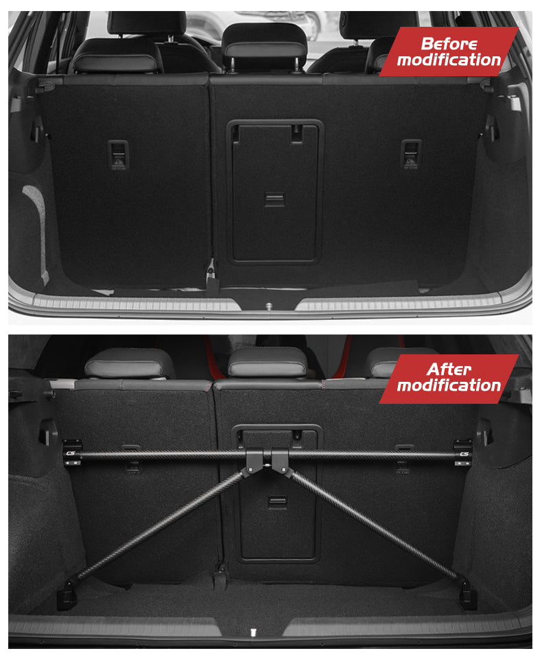 High Quality Carbon Fibre Rear Luggage Compartment
Rack Trunk Cross Bar Anti Slip Frame For VW Golf 7 and 8